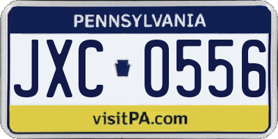 PA license plate JXC0556