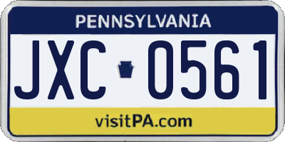 PA license plate JXC0561