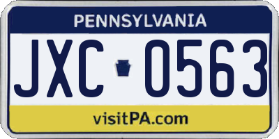 PA license plate JXC0563
