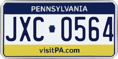 PA license plate JXC0564