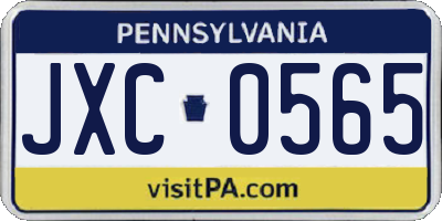 PA license plate JXC0565