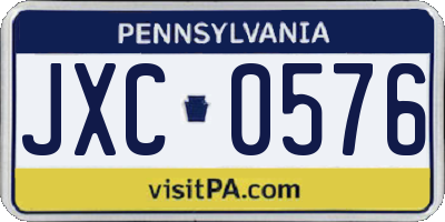 PA license plate JXC0576