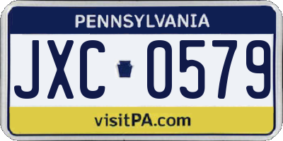 PA license plate JXC0579