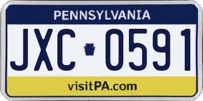 PA license plate JXC0591