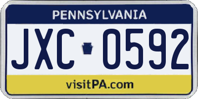 PA license plate JXC0592