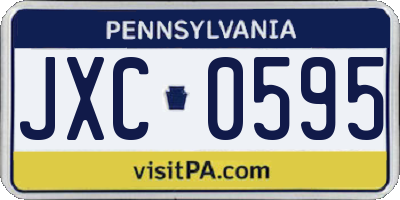 PA license plate JXC0595