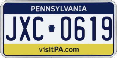 PA license plate JXC0619