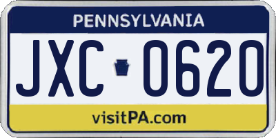 PA license plate JXC0620