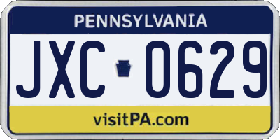 PA license plate JXC0629