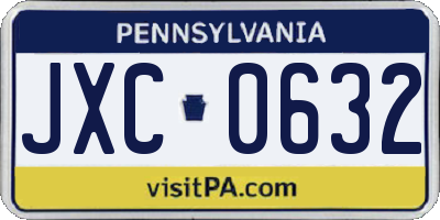 PA license plate JXC0632
