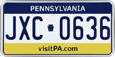PA license plate JXC0636