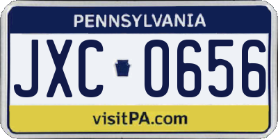 PA license plate JXC0656