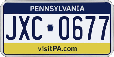 PA license plate JXC0677