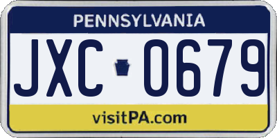 PA license plate JXC0679