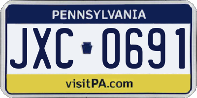 PA license plate JXC0691