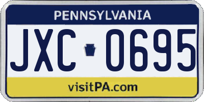 PA license plate JXC0695