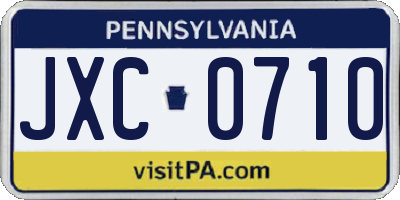 PA license plate JXC0710