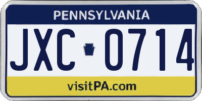 PA license plate JXC0714