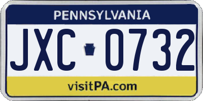 PA license plate JXC0732