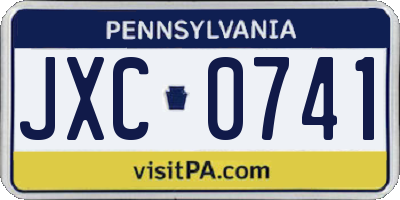 PA license plate JXC0741