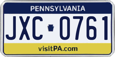 PA license plate JXC0761