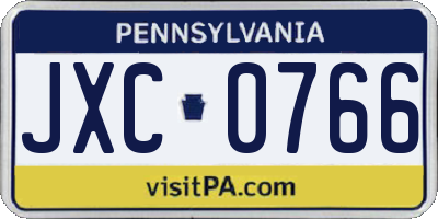 PA license plate JXC0766