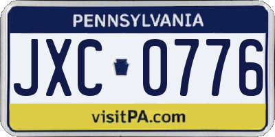 PA license plate JXC0776