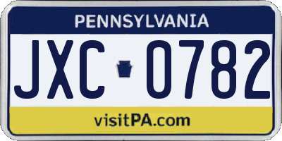 PA license plate JXC0782