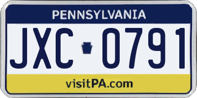 PA license plate JXC0791