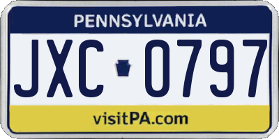 PA license plate JXC0797
