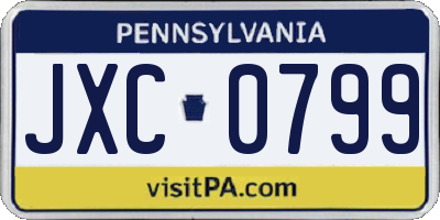 PA license plate JXC0799
