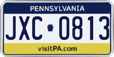 PA license plate JXC0813