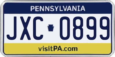 PA license plate JXC0899