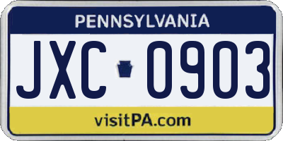PA license plate JXC0903