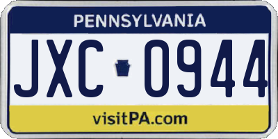 PA license plate JXC0944