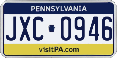 PA license plate JXC0946