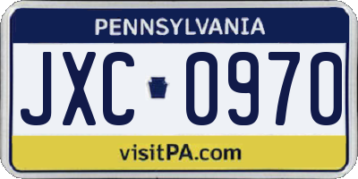 PA license plate JXC0970