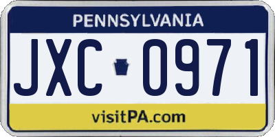 PA license plate JXC0971