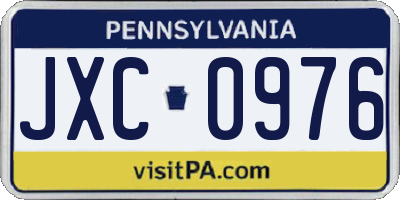 PA license plate JXC0976