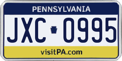 PA license plate JXC0995