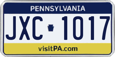 PA license plate JXC1017