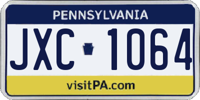 PA license plate JXC1064