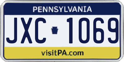 PA license plate JXC1069