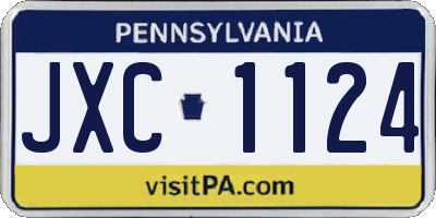 PA license plate JXC1124