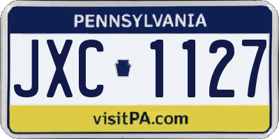 PA license plate JXC1127