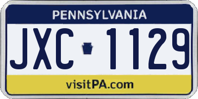 PA license plate JXC1129