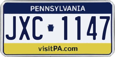PA license plate JXC1147