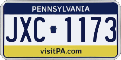 PA license plate JXC1173