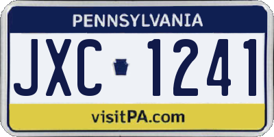 PA license plate JXC1241