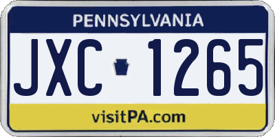 PA license plate JXC1265
